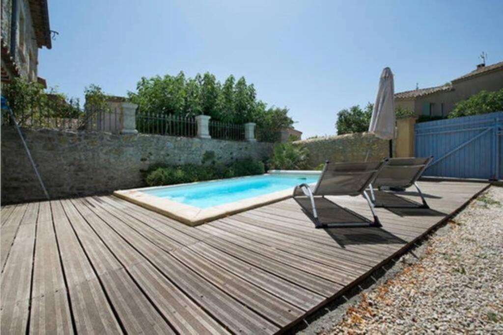 Maison De Plain Pied Pour 4 Pers Piscine Lussan Lussan  Eksteriør bilde